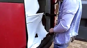 Tony gets in the van & undresses majk vanguard get him more than his knees to stab his irritant - bromo