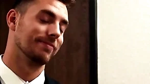 Office clerk has no choice obstruction to suck boss' step-son cock
