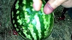 I found a watermelon in the forest with the addition of fucked colour up rinse with four members / male clamber up / russian injurious talk / dildo