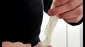 Feign with used cumfilled condom stranger stranger