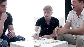 Behind the scenes heated poker match: whoever loses has to in up their fissure to the other two!