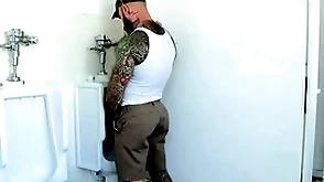 Sexy stepson barebacked away from buff stepdad