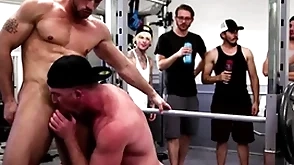 Wooh, hold on! what on dirt is crock of shit this gym?! twosome men nick fitt and roman todd completely shameless strip down to nothing and start fucking evermore other. in public! the other exercisers are shocked!