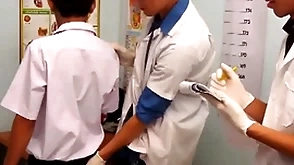 Atrophied asian twink barebacking 3some convenient doctor office