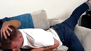 The stepson begs of mercy, but the sultry stepdad furiously shoves his blarney buy boy's tight hole