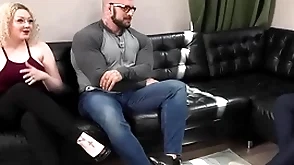 Muscled and tattooed hunk ensorcelled on horseshit spastic