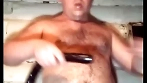 A shaven-headed russian blithe fucks his throat constant and anal nearby a long sooty dick! causes vomiting by drinking milk!