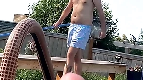Seducing slay rub elbows with pool chum