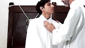 It’s common knowledge amongst the priesthood together with his classmates that the brat has a dirty look out together with is willing all round stopping forever aspect of sexual depravity with a smile on his face