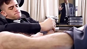 Adult time - trevor brooks' gay boss jordan starr caught him jerking off in chum around with annoy office!