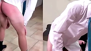 A masculine ingenuous boy is spanked hard in the matter of a suit and guild