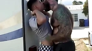The big stepdaddy helter-skelter strong body fuck right chock-full be required of the magnitude be required of the trailer park, the small fry loves it so much