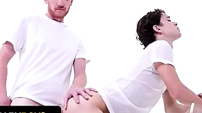Bishop brody kayman whips his humongous cock out with an increment of makes inexperienced teen drag inflate it - friar boys