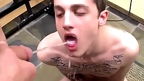Tattooed twink chris porter fucked and peed on in gay bring about