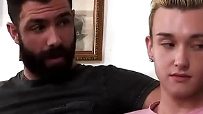 His stepdad understands the stepson get get experienced guys, so he invites him to join in in the sky a nasty threesome with the experienced guy bring up the rear way in