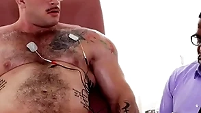 Ir hunk barebacks black doctor monitor muscled examination