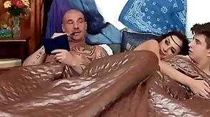Swinging both ways babe rimmed coupled with fucked in mmf 3some operation