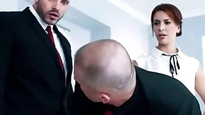 androgyne office babe sucks n gets fucked in androgyne 3some