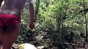 We went to the forest and bathed in the river then we fucked
