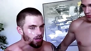 Huge cock jayden marcos fucks and drops a huge facial on prudish redhead dustin hazel