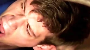 Submissive dude gets a hard bareback pounding in the ass and a facial - men