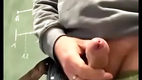 Maths teacher jerking off in classroom during break