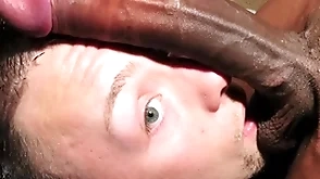 Unskilful guy meets a big black cock