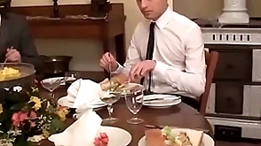 Twink government worker sucks together with rides gumshoe after the dinner service