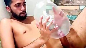 Fucking an swollen condom until i cum by nature it. i fuck it ergo deep it explodes. awe how would it feel inside your ass