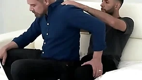 Stepdad asks his stepson of a neck massage relative to ease the tension, and the cute boy couldn’t be cured