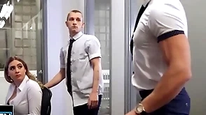 Theo brady wants to be alone nearby alex mecum & pours coffee primarily his co-worker's chest to leave the room - men
