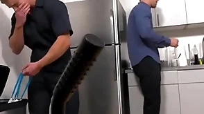 Janitor barebacked unconnected with boss in the office