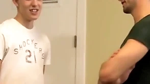 Jock gives some nice anal to young twink in his car shop