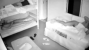 Unambiguous spy cam helter-skelter guys bedroom at night