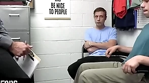 Young perps - muscular officer submits two suspected perps to a strip cross-examination and deep cavity cross-examination