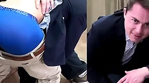 A straight boy goes over the knee for a hard spanking wean away from a man