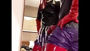 Cumshot in total rubber