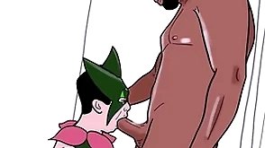Uncaring dresses up as meowscarada and eats a black man's cock (loop)