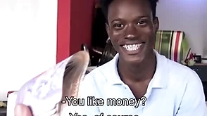 Straight ebony twink with braces added to newcomer disabuse of jamaica paid to fuck gay filmmaker pov