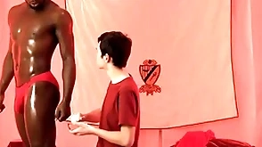 Interracial bareback with cute twink
