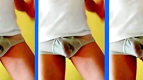 Alejandro hailstorm maduro bailando dotado ropa interior blanca