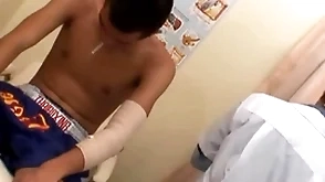 Intake asian barebacked off out of one's mind doctor for jizz after exam