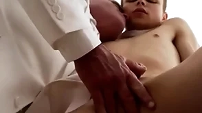 Tiny boy and silver dad trade blowjobs- masonicboyz.com