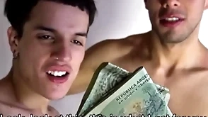 Latino twink coupled in jock boyfriends get paid to shot trinity in filmmaker pov