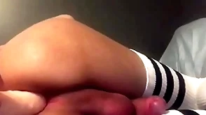 Sissy femboy floosie plays relating to dildo
