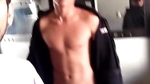 Very sexy and to the rear tall jock gets head rubber stamp behold him cum