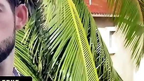 Slender cute boy sees this hot latin macho revealed and gets invited to take his cock deep in his butt