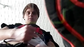 Pov: hot twink makes you worship his sneakers and cums overhead you