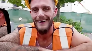 Construction worker gets played added to gets sucked at the end of one's tether a man instead of a woman