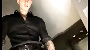Obtaining undressed and talking dirty before stroking my massive cock
